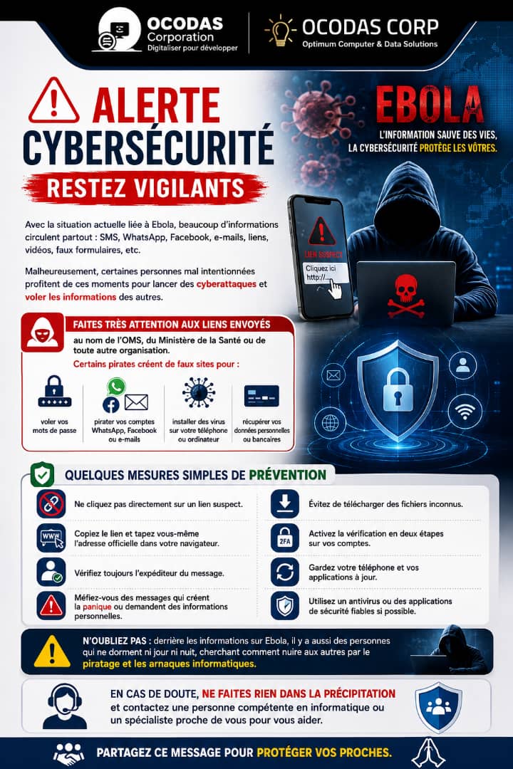 Ebola : la désinformation numérique et les cyberattaques profitent de la crise- Restez vigilants